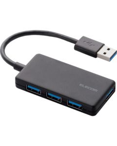 ฮับ 4 พอร์ต USB 3.0 บัสชนิดกะทัดรัด สีดำ
