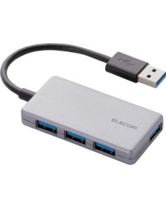 ฮับ 4 พอร์ต USB 3.0 ขนาดกะทัดรัด ชนิดบัส พาวเวอร์ สีเงิน