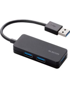 สายเคเบิลฮับ USB 3.0 3 พอร์ตแบบคงที่บัสพลังงานสีดำ