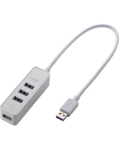 ฮับ USB 3.0 แบบ 4 พอร์ตพร้อมรุ่นขับเคลื่อนบัสแม่เหล็ก สีขาว