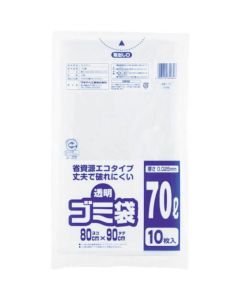 ถุงขยะใส (ชนิดวัสดุรีไซเคิล) 70L (รวม 10 ถุง)