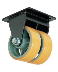 UHBW-k150X75 พร้อมล้อยูรีเทน ล้อล้อคู่แบบตายตัวสำหรับการบรรทุกน้ำหนักมาก