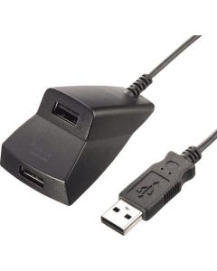 ฮับ 2 พอร์ต USB 2.0 สำหรับส่วนขยายมือ (สีดำ)