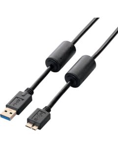 สาย USB 3.0 พร้อมแกนเฟอร์ไรต์ A-microB ยาว 1 ม. สีดำ