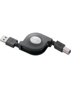 USB 3.0 Cable/0.7m/Retractable/A-B/Black 1เส้น