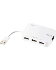 อะแดปเตอร์ LAN - ฮับ USB 2.0 3 พอร์ตในตัว (สีขาว)