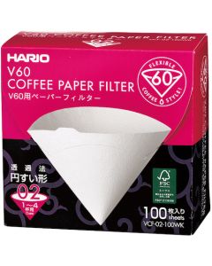 V60 Paper Filter 02 W 100 sheets (Box) 5 อัน