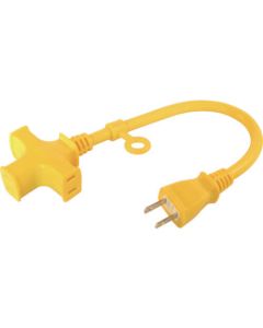 Triangle Multi Extension Cord Short 0.3m Yellow 1เส้น