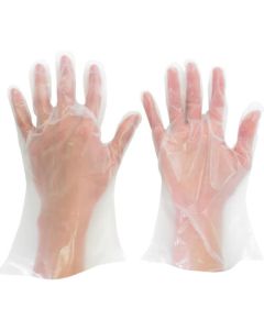 ถุงมือโพลีเอทิลีนแบบใช้แล้วทิ้ง ด้านนอกหนา นูน L (200 ชิ้น)