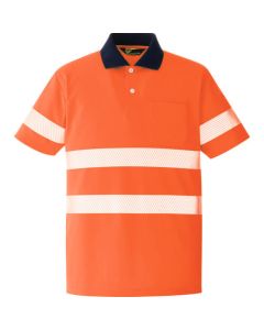 เสื้อโปโลแขนสั้นทัศนวิสัยสูง สีส้ม L