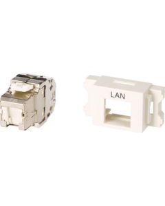 แจ็คโมดูลาร์ Cat6A RJ45 + ชุดอะแดปเตอร์แผ่น JIS