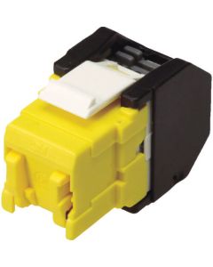 แจ็คโมดูลาร์ RJ45 Cat5e แบบไม่ต้องใช้เครื่องมือ สีเหลือง