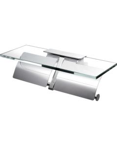 Double paper holder with shelf