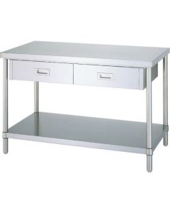 Stainless Steel Table with Drawers