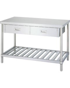 Stainless Steel Table with Drawers