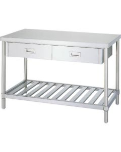 Stainless Steel Table with Drawers