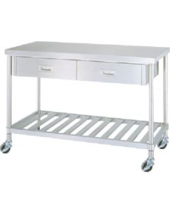 Stainless Steel Table with Drawers 1อัน