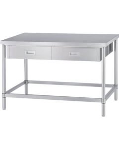 Stainless Steel Table with Drawers on Both Sides 1อัน