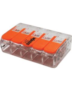 คอนเนคเตอร์สัมผัสเดียว ชนิดใส 25 ชิ้น สายไฟ 5 เส้น