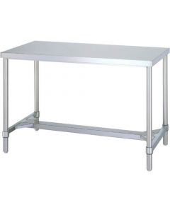 โต๊ะทำงานสแตนเลส โครงตัว H หน้ากว้าง 900 x ลึก 600 x สูง 800