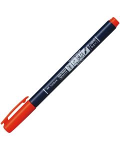ปากกาปลายสักหลาดสูตรน้ำ Fudenosuke สีส้มที่ปรับแต่งอย่างแน่นหนา