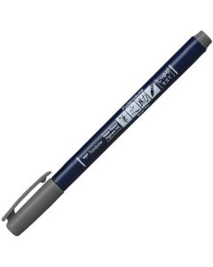 ปากกาปลายสักหลาดสูตรน้ำ Fudenosuke สีเทาที่ปรับแต่งอย่างแน่นหนา