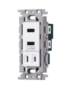 พอร์ตเต้าเสียบ USB 2 พอร์ตสำหรับการชาร์จแบบฝังกว้าง