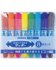 แม็คกี้ ชุดสี 8 สี ที่ผ้าชุบน้ำสามารถลบได้