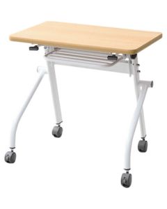 โต๊ะประชุมแบบมีพนัง (สำหรับ 1 ท่าน) มีล้อ Wood Natural_XT804
