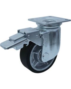 เบรกล้อหมุนพร้อมล้อไนลอน MC สำหรับงานหนัก