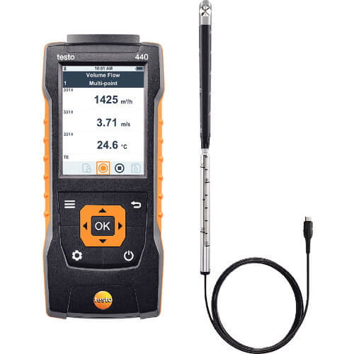เครื่องวัดความเร็วลมแบบใบพัด 16 มม. testo 440