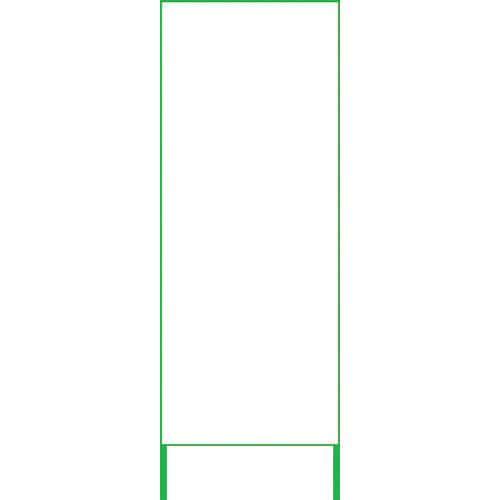 SL ป้ายยืน ป้ายเหล็กขาวล้วน โครงเหล็ก 25 เหลี่ยม 1400 x 550