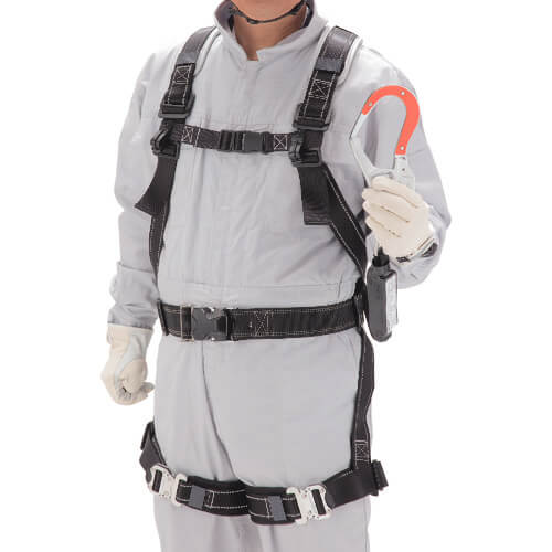 ชุดสายรัด แบบ Full Harness ชนิดม้วนกลับได้ (ขนาดเล็ก) Type 1 เชือกเส้นเล็กเดี่ยว (ตะขอเรซินติดแผ่นเรืองแสงสีแดง)