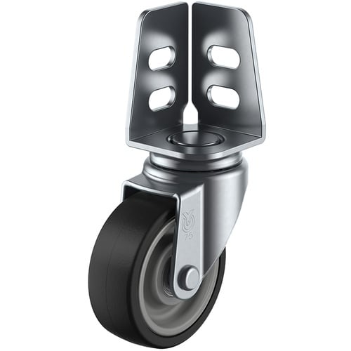 ลูกล้อหมุนมุม ยาง เส้นผ่านศูนย์กลางล้อ 75 มม. แบบ S แบบ SA ขนาดการติดตั้ง 20 x 21.16