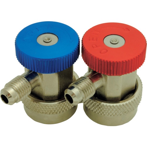 ชุดข้อต่อเร็ว 2 ชิ้น สำหรับสารทำความเย็น R134A ชนิดวาล์ว