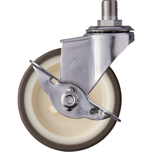 ลูกล้อสเตนเลสสตีล Hammer Screw-in พร้อมตัวหมุน (พร้อมตัวหยุด) เส้นผ่านศูนย์กลางล้อ 75 มม. ล้อยูรีเทน