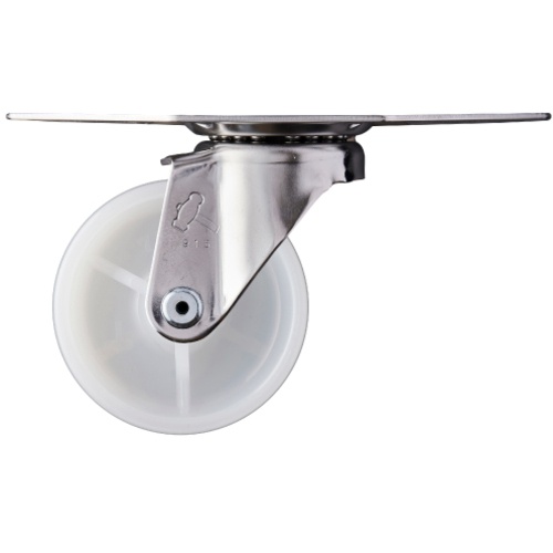 ค้อนหัวกลมสแตนเลสทั้งตัว แบบ S แกนหมุน ล้อไนลอน 75มม.