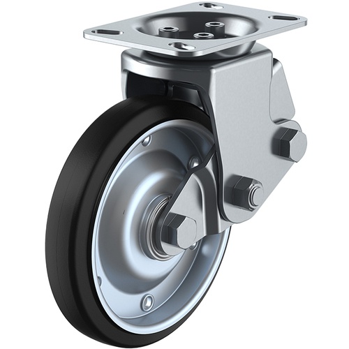 ล้อชนิดจาน, แบบตายตัว, ล้อกันกระแทก, ยางทนการสึกหรอ, เส้นผ่านศูนย์กลางล้อ 200 มม., ประเภท SKY, ประเภท SKY-2R, ขนาดการติดตั้ง 133 x 86 (125 x 62)