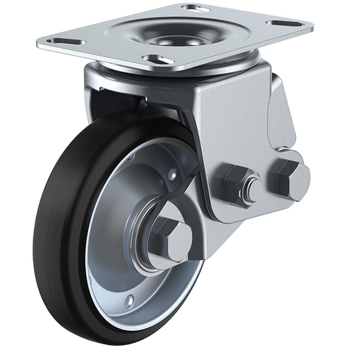 ล้อชนิดจานหมุน ล้อกันกระแทก ยางทนการสึกหรอ เส้นผ่านศูนย์กลางล้อ 150 มม. ประเภท SKY รุ่น SKY-2S ขนาดการติดตั้ง 133 x 86 (125 x 62)