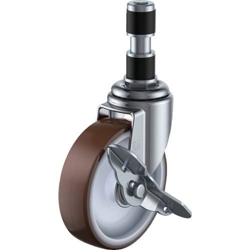 ประเภทการแทรก ลูกล้อหมุน ยูรีเทน เส้นผ่านศูนย์กลางล้อ 125 มม. พร้อมตัวหยุด ประเภท E ประเภท ETF-S เส้นผ่านศูนย์กลางท่อ 22 มม.