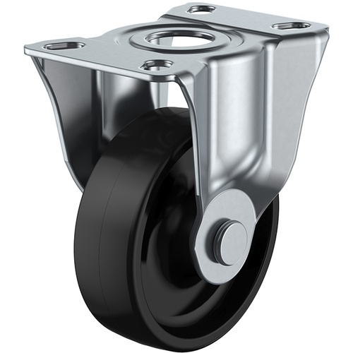 ล้อเลื่อนแบบจานคงที่ ฟีนอลิก เส้นผ่านศูนย์กลางล้อ 100 มม. ประเภท J ประเภท SK ขนาดการติดตั้ง 90 x 50 (80 x 45)