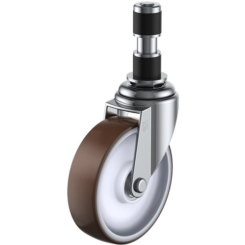 ประเภทการแทรก ลูกล้อหมุน ยูรีเทน เส้นผ่านศูนย์กลางล้อ 100 มม. ประเภท E ประเภท ETF เส้นผ่านศูนย์กลางท่อ 35