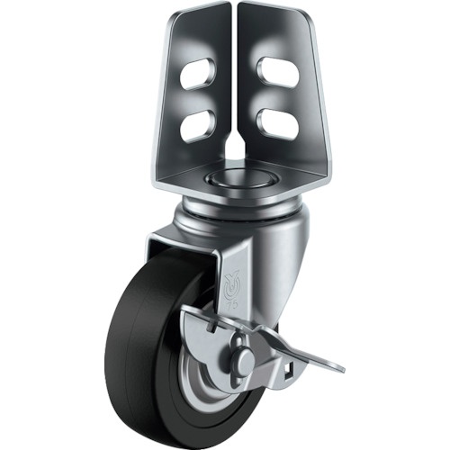 มุม ลูกล้อหมุน ยางนำไฟฟ้า เส้นผ่านศูนย์กลางล้อ 75 มม. พร้อมตัวหยุด แบบ S แบบ SA-S ขนาดการติดตั้ง 20 x 21.16