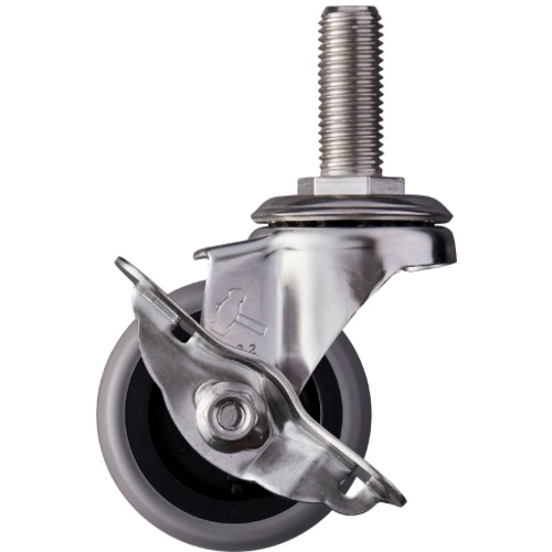 ค้อน สเตนเลสทั้งหมด ซีรีส์ SA ขันสกรู พร้อมแกนหมุน SP M16 ล้ออีลาสโตเมอร์ 65 มม.