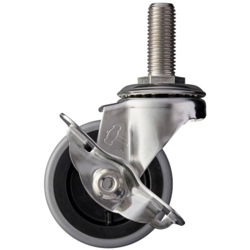 ค้อน สเตนเลสทั้งหมด ซีรีส์ SA ขันสกรู พร้อมแกนหมุน SP M16 ล้ออีลาสโตเมอร์ 75 มม.