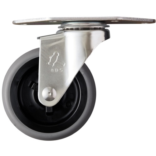 ค้อน สเตนเลสทั้งหมด มุม E-type แกนหมุน ล้ออีลาสโตเมอร์ 65 มม.