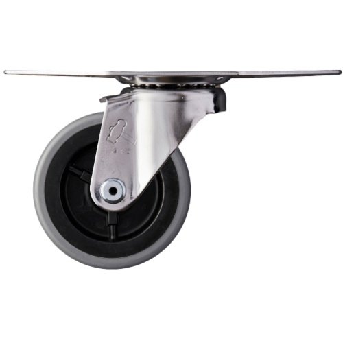 ค้อนสแตนเลสทั้งหมด มุมรูปตัว S แกนหมุน ล้ออีลาสโตเมอร์ 75 มม.