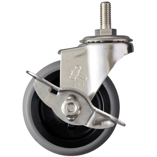 ค้อน สเตนเลสทั้งหมด ซีรีส์ A ขันสกรู พร้อมแกนหมุน SP W3/8 ล้ออีลาสโตเมอร์ 65 มม.