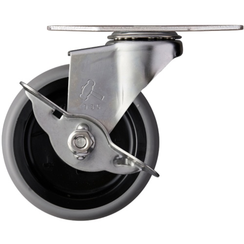 ค้อนสแตนเลสทั้งหมด มุม E-type พร้อม SP แบบหมุน ล้ออีลาสโตเมอร์ 75 มม.