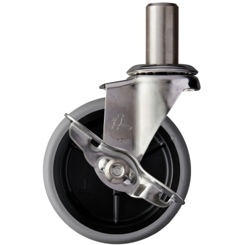 ค้อน สเตนเลสทั้งหมด ซีรีส์ EK แทรก พร้อมแกนหมุน SP ล้ออีลาสโตเมอร์ 100 มม.